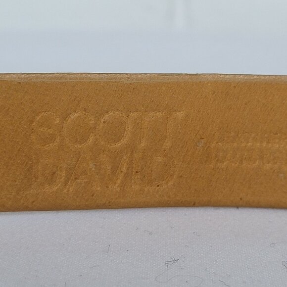 Scott David Italian Tan Leather belt with Tortoisehell Buckle Size S - Picture 4 of 6